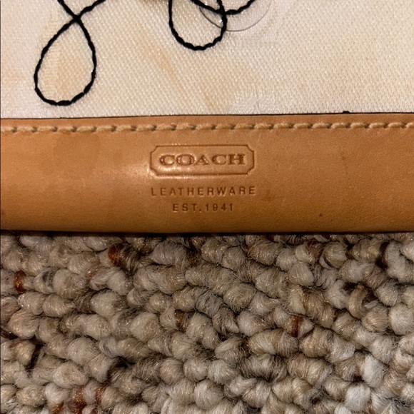 Coach Tan and Cream Bee Embroidered Pouch - Picture 3 of 3
